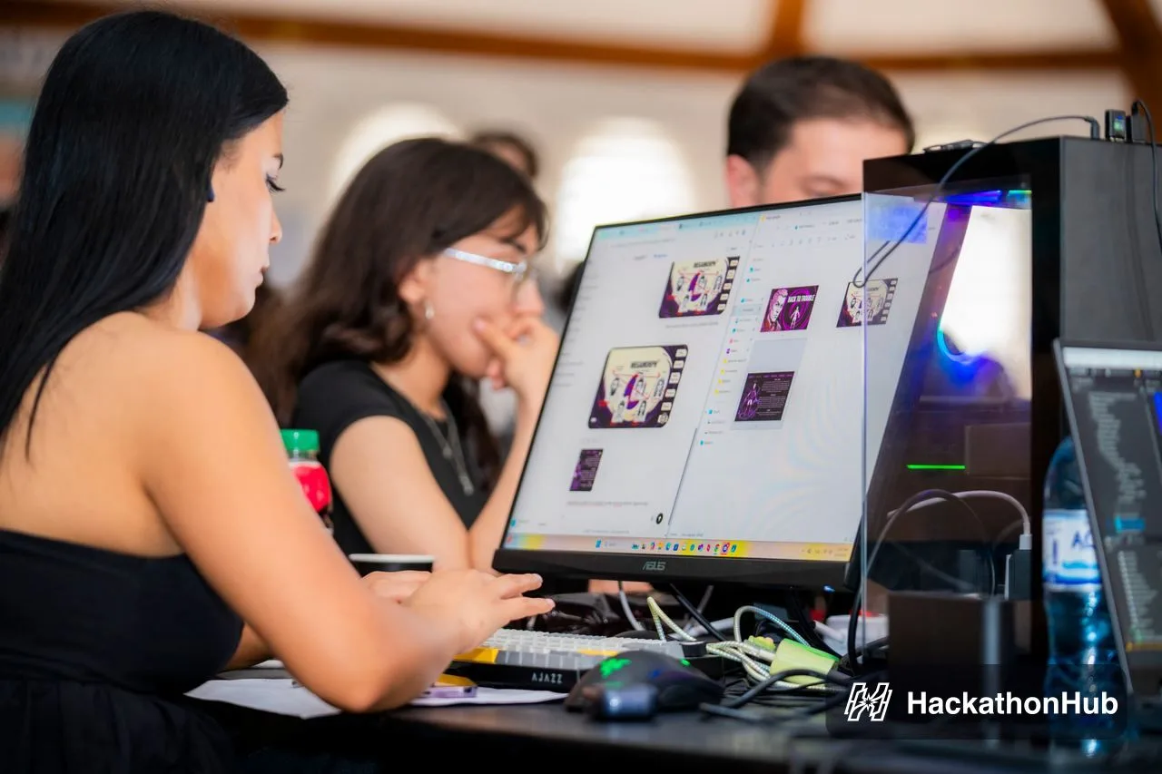 Participants designing game art and characters