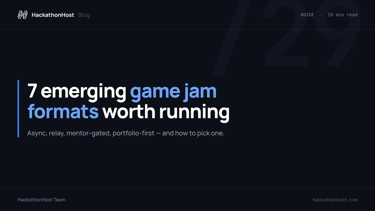 7 Emerging Game Jam Formats Worth Running