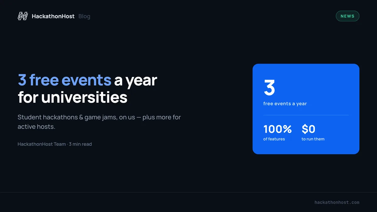3 free events a year for universities