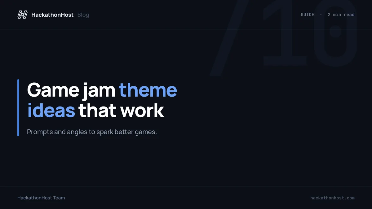 50 game jam theme ideas (and how to pick one)