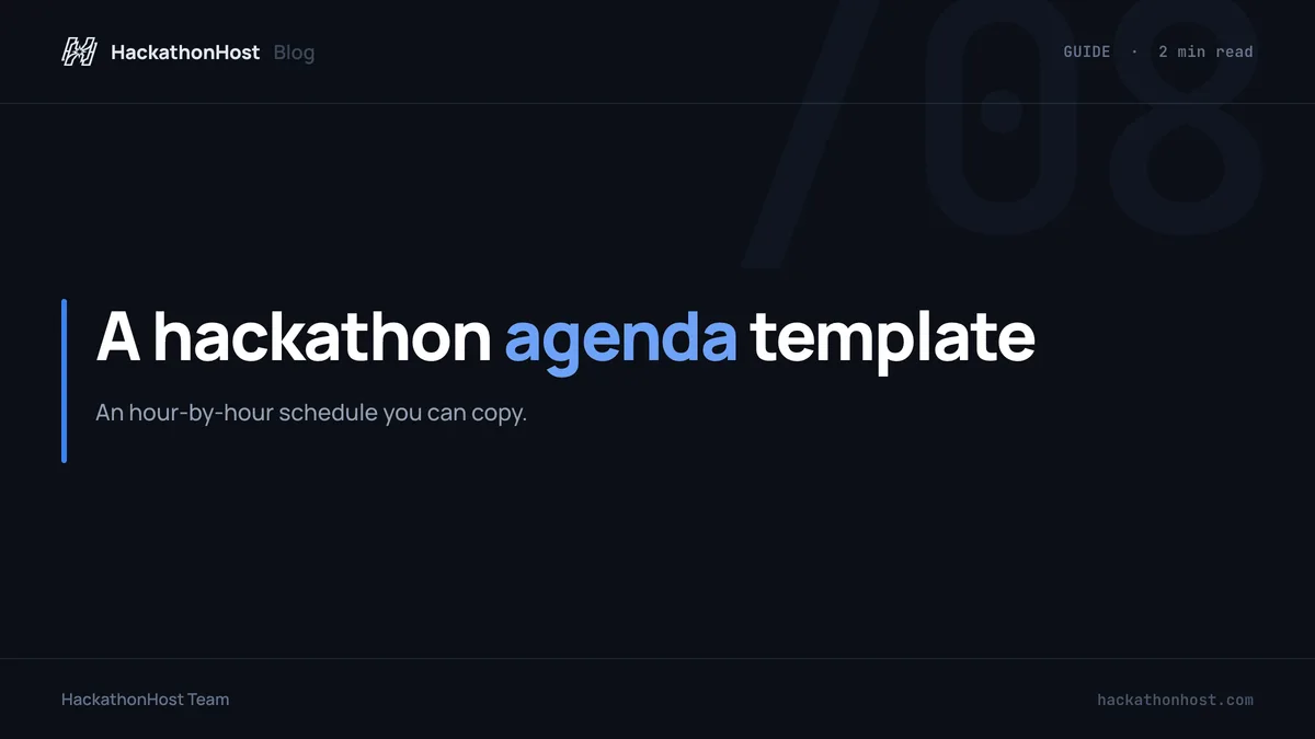 Hackathon agenda & schedule template