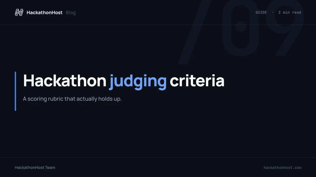 Hackathon judging criteria & scoring rubric