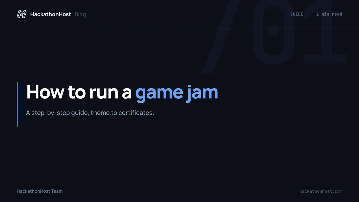 How to run a game jam — a step-by-step guide
