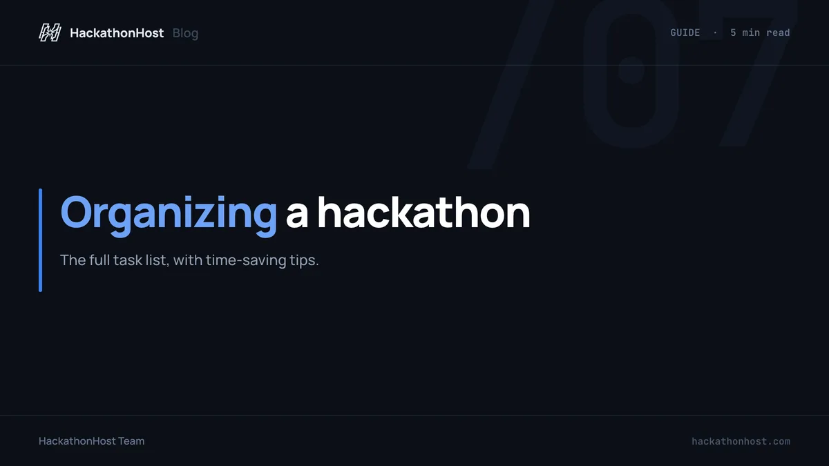 Organizing a hackathon: tasks list & tips